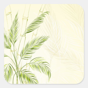 Palmbomen op Bamboe Bos Sticker Seal