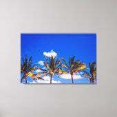 Palmbomen op Caraïbisch strand, Riviera Maya Tulum Canvas Afdruk (Voorkant)