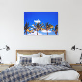 Palmbomen op Caraïbisch strand, Riviera Maya Tulum Canvas Afdruk (Insitu (Slaapkamer))