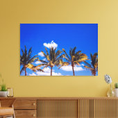 Palmbomen op Caraïbisch strand, Riviera Maya Tulum Canvas Afdruk (Insitu (Woonkamer))