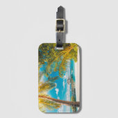 Palmbomen op de zon bagagelabel (Voorkant (verticaal))