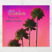 Palmbomen op de zon bier etiket (Enkel label)