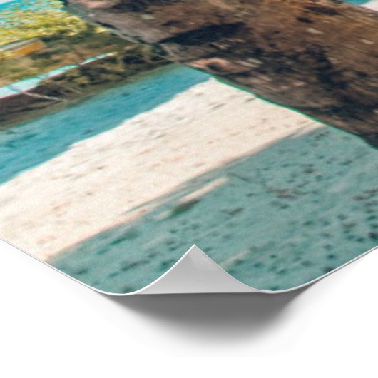 Palmbomen op de zon poster (Hoek)