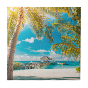 Palmbomen op de zon tegeltje