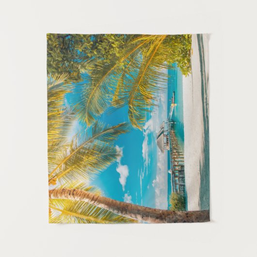 Palmbomen op de zon wandkleed (Voorkant)