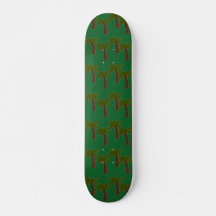 Palmbomen op donkergroen persoonlijk skateboard