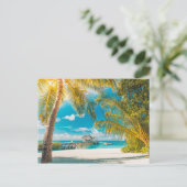 Palmbomen op een mooie zonsondergang briefkaart (Staand voorkant)