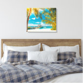 Palmbomen op een mooie zonsondergang canvas afdruk (Insitu (Slaapkamer))