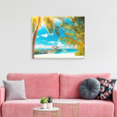 Palmbomen op een mooie zonsondergang canvas afdruk (Insitu (Woonkamer))