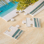 Palmbomen op een mooie zonsondergang legpuzzel (Zijkant)