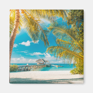 Palmbomen op een mooie zonsondergang magneet