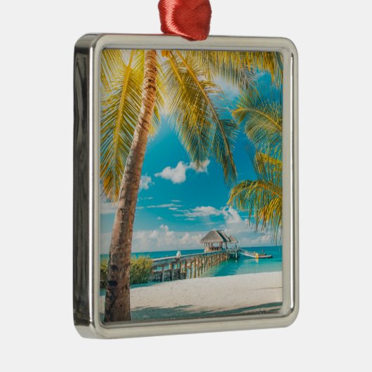 Palmbomen op een mooie zonsondergang metalen ornament (Rechts)