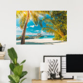 Palmbomen op een mooie zonsondergang poster (Thuiskantoor)