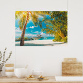 Palmbomen op een mooie zonsondergang poster (Keuken)