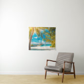 Palmbomen op een mooie zonsondergang wandkleed (In Situ (horizontaal))