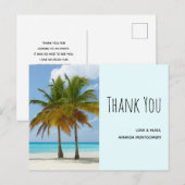 Palmbomen op een Tropisch Strand Bedankt Briefkaart (Voorkant / Achterkant)