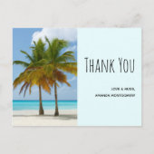 Palmbomen op een tropisch strand Dank je Briefkaart (Voorkant)