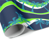 Palmbomen op golven cadeaupapier (Rol Hoek)