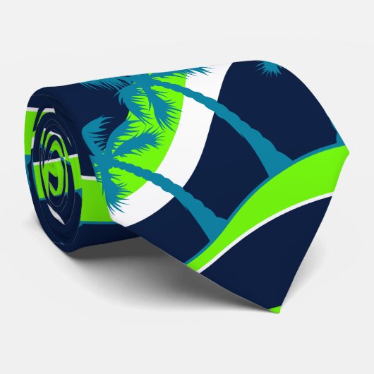 Palmbomen op golven stropdas (Opgerold)