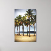 Palmbomen op Gonzaga Beach, Santos, Brazilië Canvas Afdruk (Voorkant)
