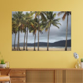 Palmbomen op Gonzaga Beach, Santos, Brazilië Canvas Afdruk (Insitu (Woonkamer))