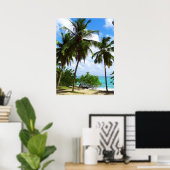 Palmbomen op het Poster van de Tropische Seascape (Thuiskantoor)