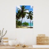 Palmbomen op het Poster van de Tropische Seascape (Keuken)