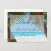 Palmbomen op het strand bruiloft Dank jullie Brief Briefkaart (Voorkant / Achterkant)