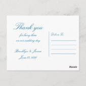 Palmbomen op het strand bruiloft Dank jullie Brief Briefkaart (Achterkant)