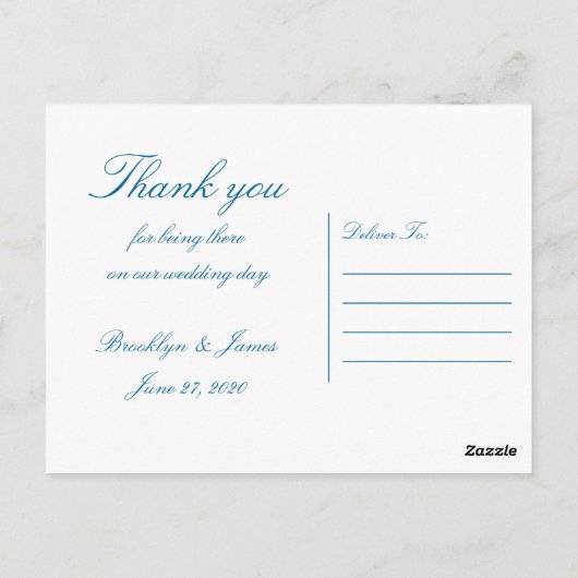 Palmbomen op het strand bruiloft Dank jullie Brief Briefkaart (Achterkant)