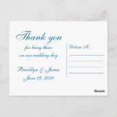 Palmbomen op het strand bruiloft Dank jullie Brief Briefkaart (Achterkant)