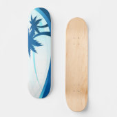 Palmbomen op het strand skateboard (Voorkant)