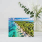 Palmbomen op het strand van Isla Saona Briefkaart (Staand voorkant)