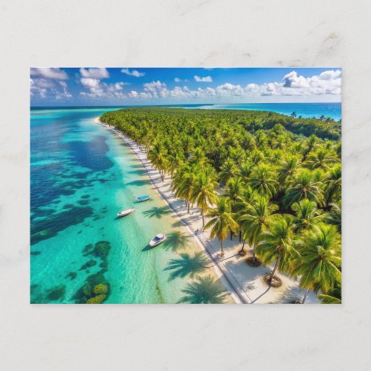 Palmbomen op het strand van Isla Saona Briefkaart (Voorkant)