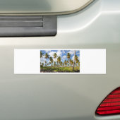 Palmbomen op het strand van Isla Saona Bumpersticker (Op auto)