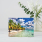 Palmbomen op het strand van Isla Saona Cadeau Briefkaart (Staand voorkant)