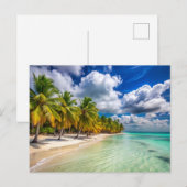 Palmbomen op het strand van Isla Saona Cadeau Briefkaart (Voorkant / Achterkant)