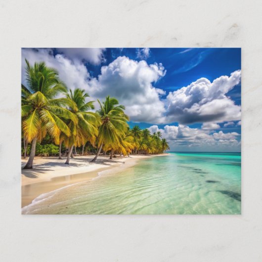 Palmbomen op het strand van Isla Saona Cadeau Briefkaart (Voorkant)