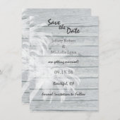 Palmbomen op het strand Wood Beach Wedding Save th Kaart (Voorkant / Achterkant)