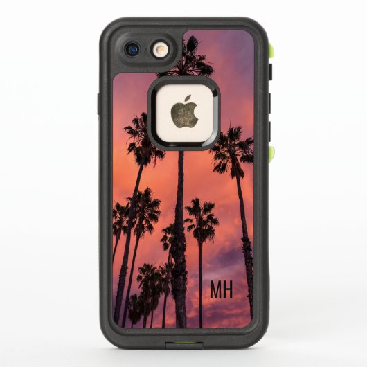 Palmbomen op hoesjes van het Sunset custom monogra (Achterkant)