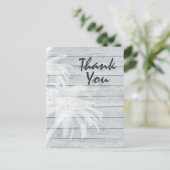 Palmbomen op houten achtergrond strand dank u briefkaart (Staand voorkant)