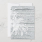 Palmbomen op Houten Strand Bruiloft Save the Date Kaart (Achterkant)