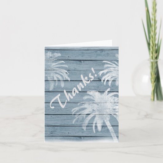 Palmbomen op roestig hout Bedankt! Strand Bedankt (Voorkant)