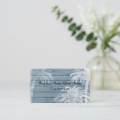 Palmbomen op rustiek houten achtergrond strand visitekaartje (Staand voorkant)