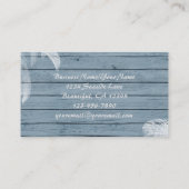 Palmbomen op rustiek houten achtergrond strand visitekaartje (Achterkant)