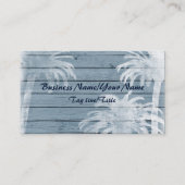 Palmbomen op rustiek houten achtergrond strand visitekaartje (Voorkant)