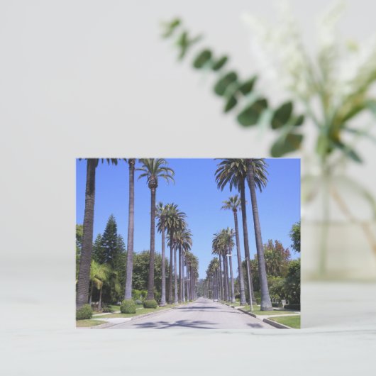 Palmbomen op straat in Los Angeles Briefkaart (Staand voorkant)