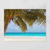 Palmbomen op strand Blue Zee & Sky Briefkaart (Voorkant)