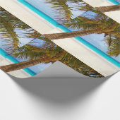 Palmbomen op strand Blue Zee & Sky Cadeaupapier (Hoek)