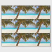 Palmbomen op strand Blue Zee & Sky Cadeaupapier (Vlak)